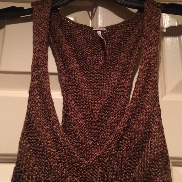NWT Free People Racer Back Brown Sweater Tunic.S/P - Picture 3 of 6